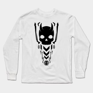 Vector Skull Techwear Back Design Long Sleeve T-Shirt